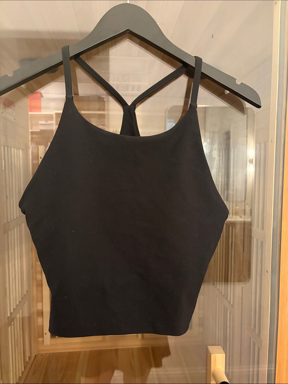 Old Navy Black High-Neck Strappy Sports Bra
